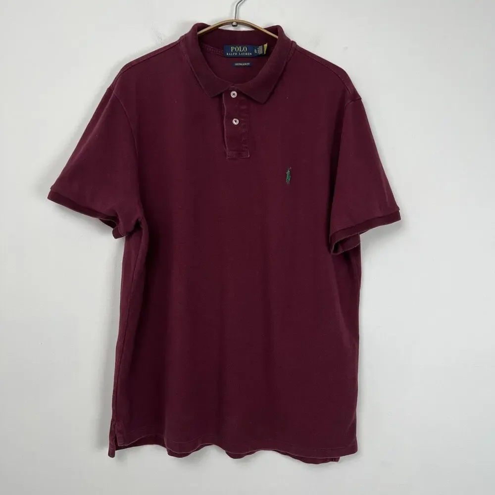 Polo Ralph Lauren Custom Slim Fit Collared Casual Polo Shirt Mens Size‎ XL Golf